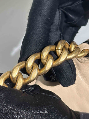 Chanel Beige Lambskin Quilted Medium C19 Bag