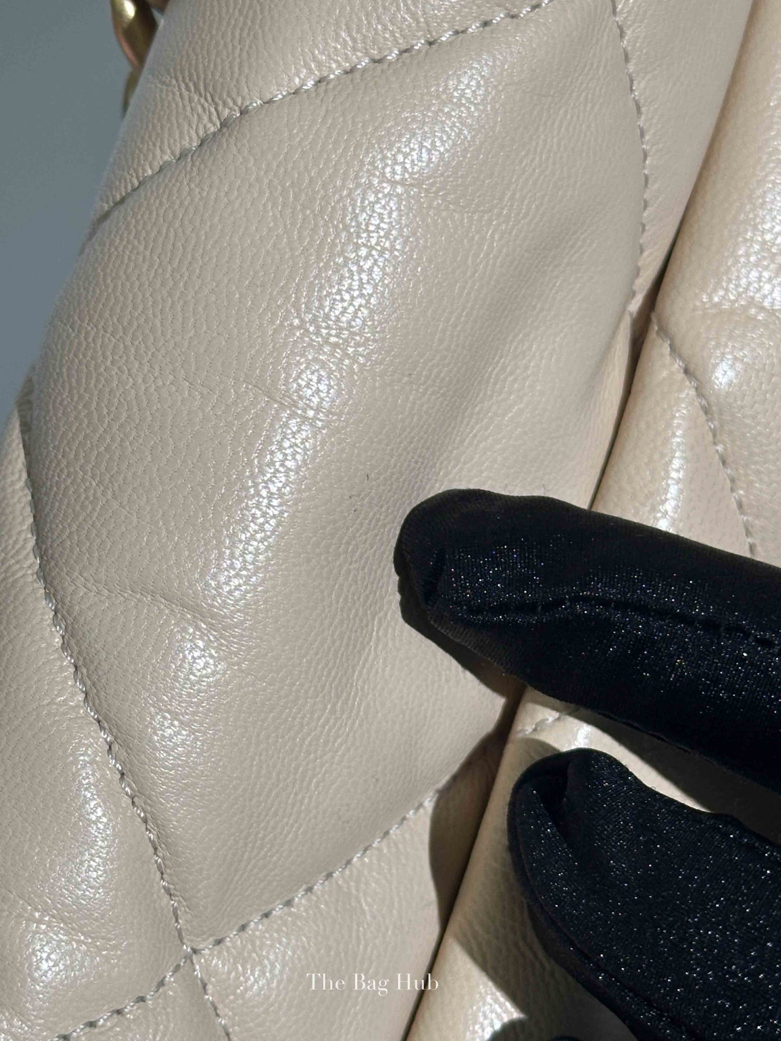 Chanel Beige Lambskin Quilted Medium C19 Bag