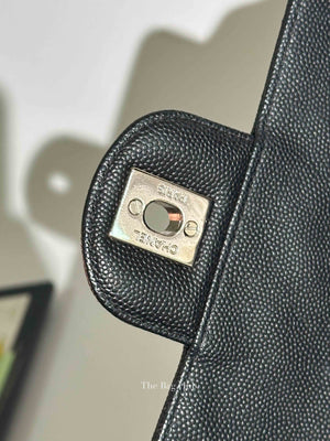 Chanel Black Caviar Chevron Rectangular Mini Flap Bag SHW