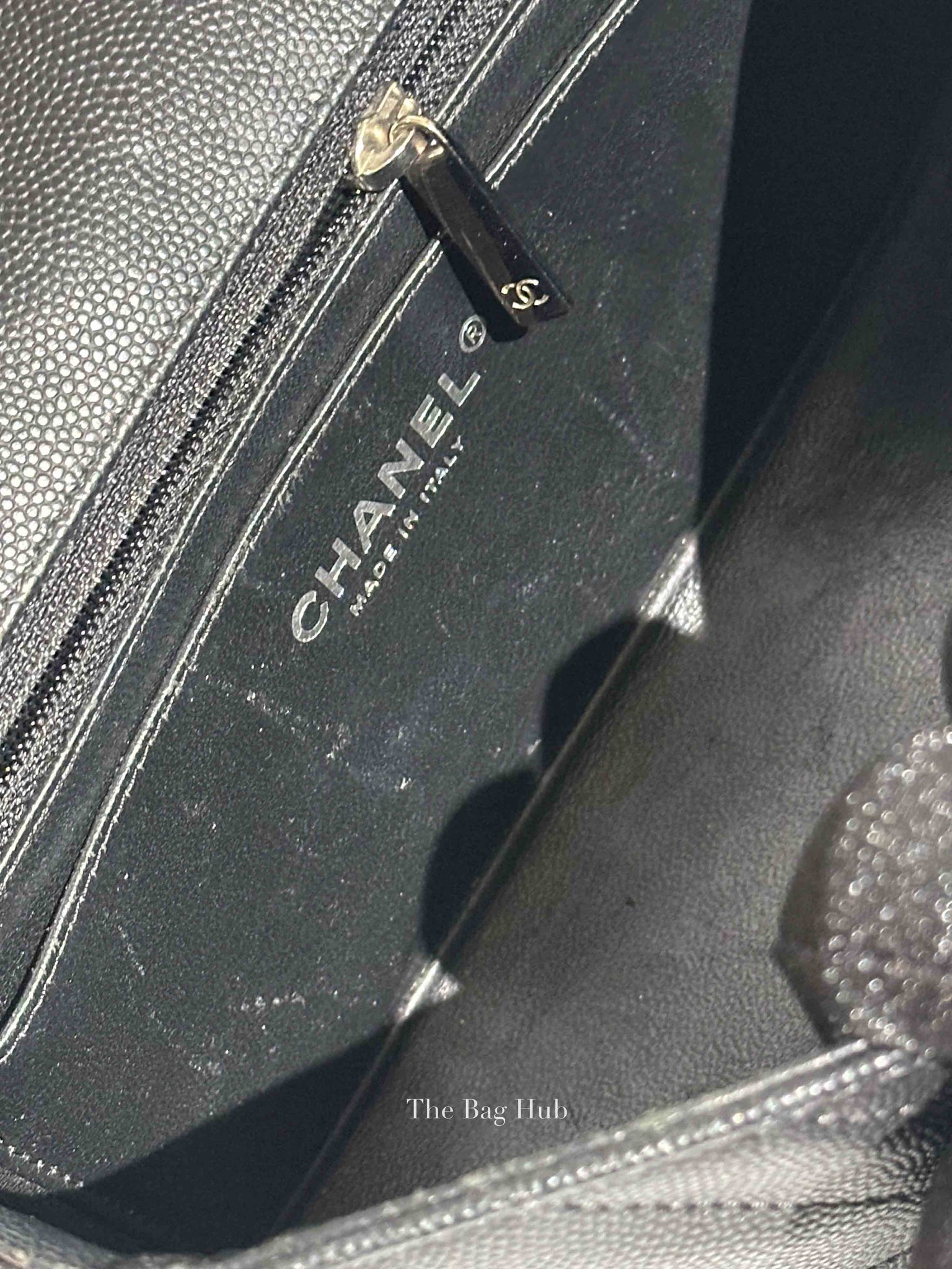 Chanel Black Caviar Chevron Rectangular Mini Flap Bag SHW