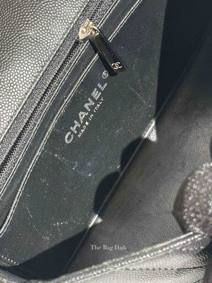 Chanel Black Caviar Chevron Rectangular Mini Flap Bag SHW