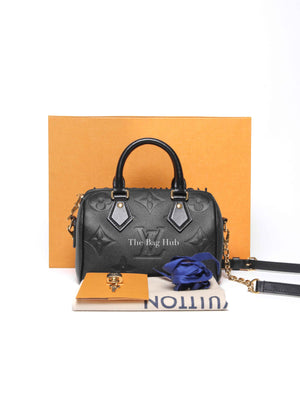 Louis Vuitton Black Monogram Empreinte Leather Speedy Bandouliere 20 Bag