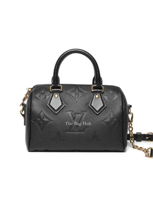 Louis Vuitton Black Monogram Empreinte Leather Speedy Bandouliere 20 Bag