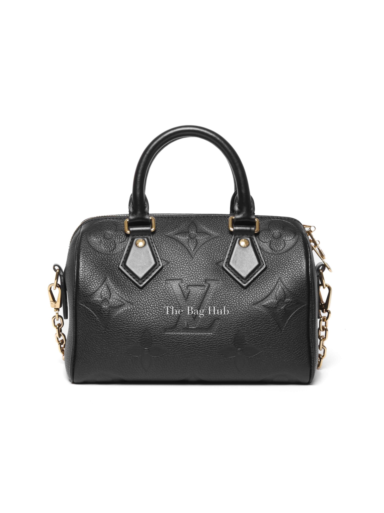 Louis Vuitton Black Monogram Empreinte Leather Speedy Bandouliere 20 Bag