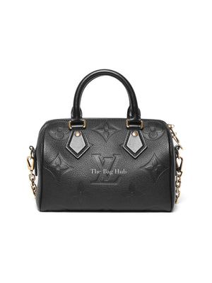 Louis Vuitton Black Monogram Empreinte Leather Speedy Bandouliere 20 Bag