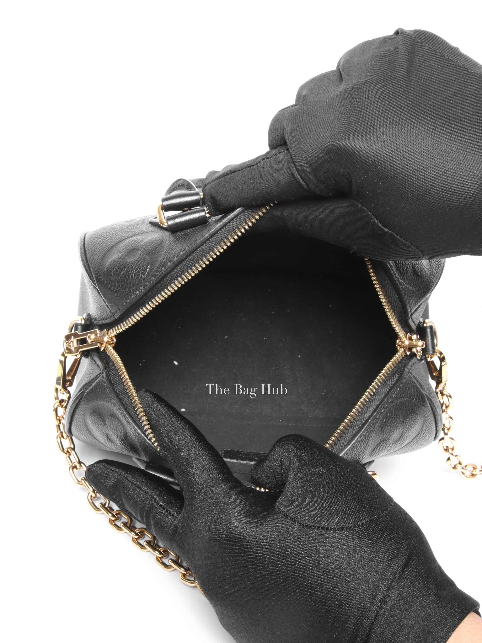 Louis Vuitton Black Monogram Empreinte Leather Speedy Bandouliere 20 Bag