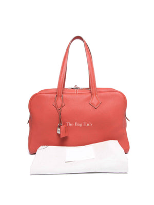 Hermes Sanguine Clemence Victoria II 35 Hand Bag
