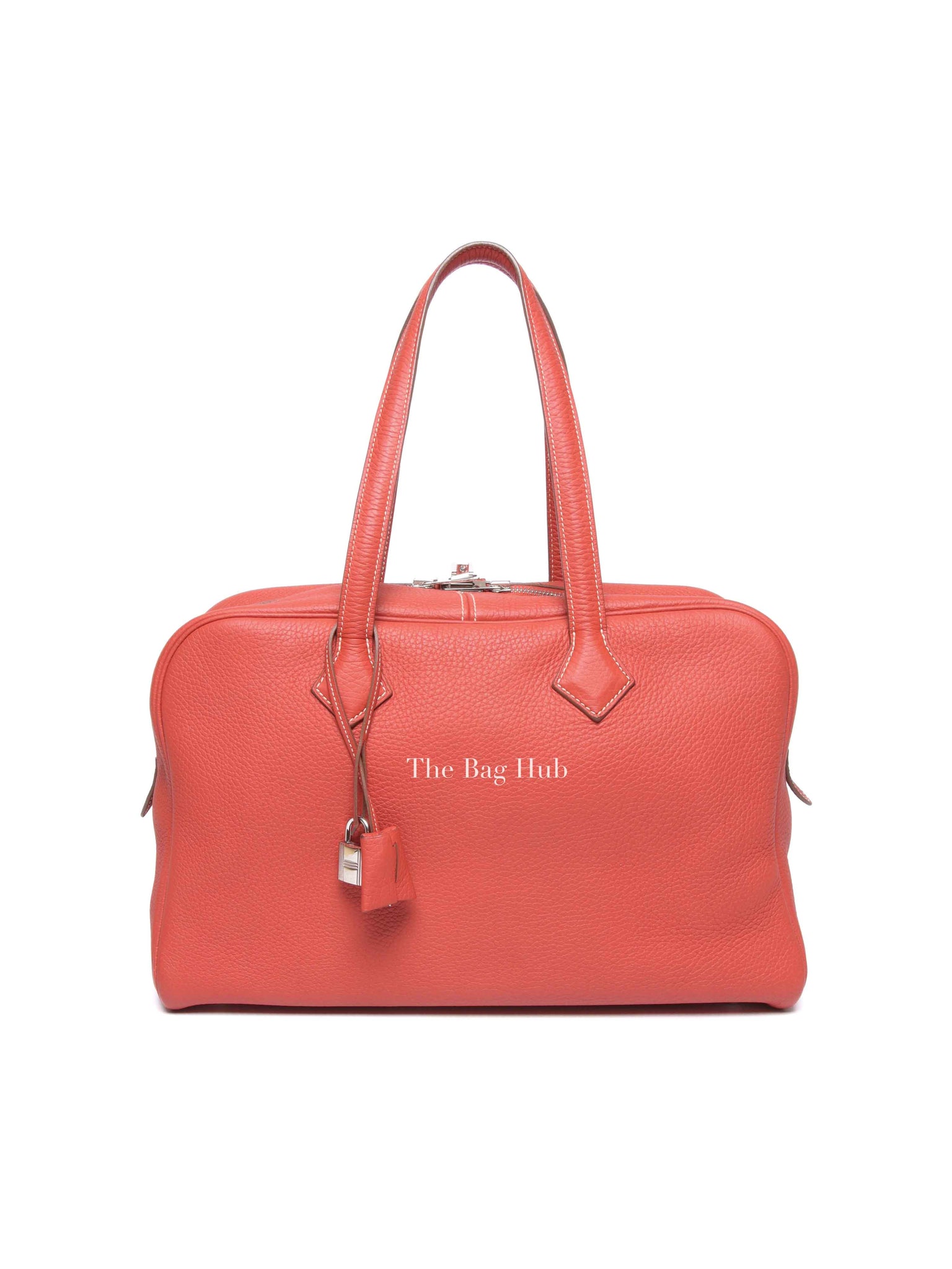 Hermes Sanguine Clemence Victoria II 35 Hand Bag