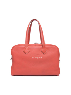 Hermes Sanguine Clemence Victoria II 35 Hand Bag