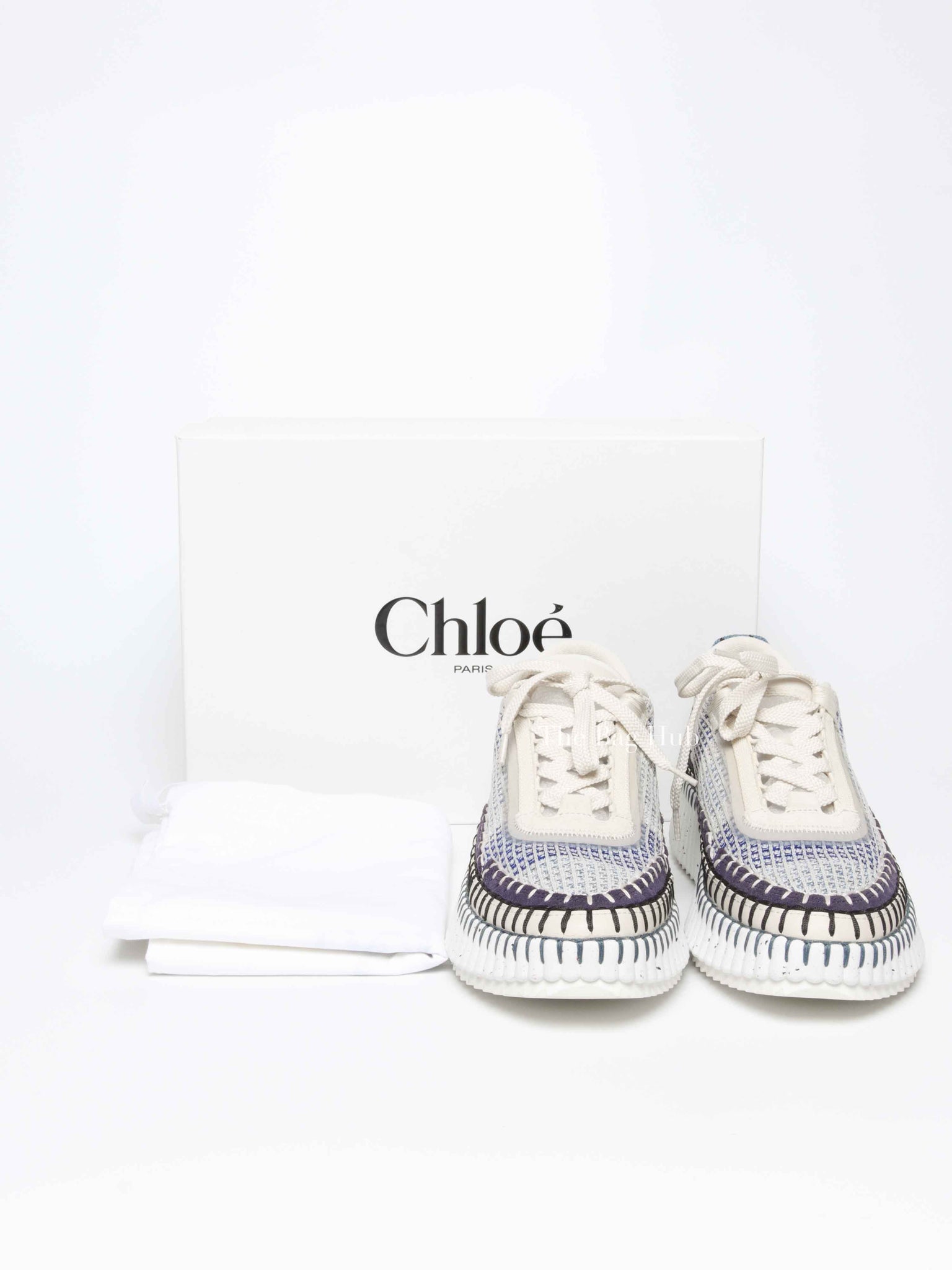 Chloe Cosmic Blue Polyester Nama Sneakers Size 38