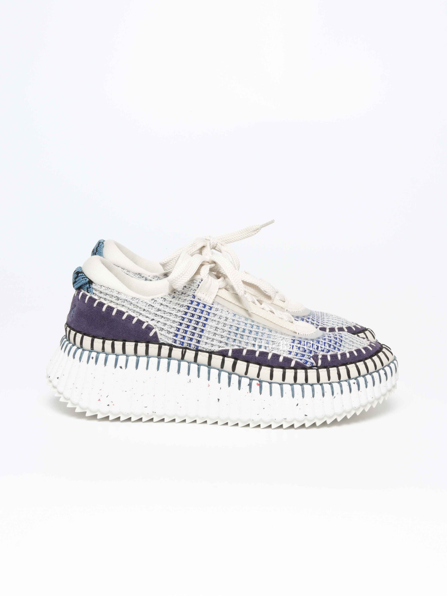 Chloe Cosmic Blue Polyester Nama Sneakers Size 38