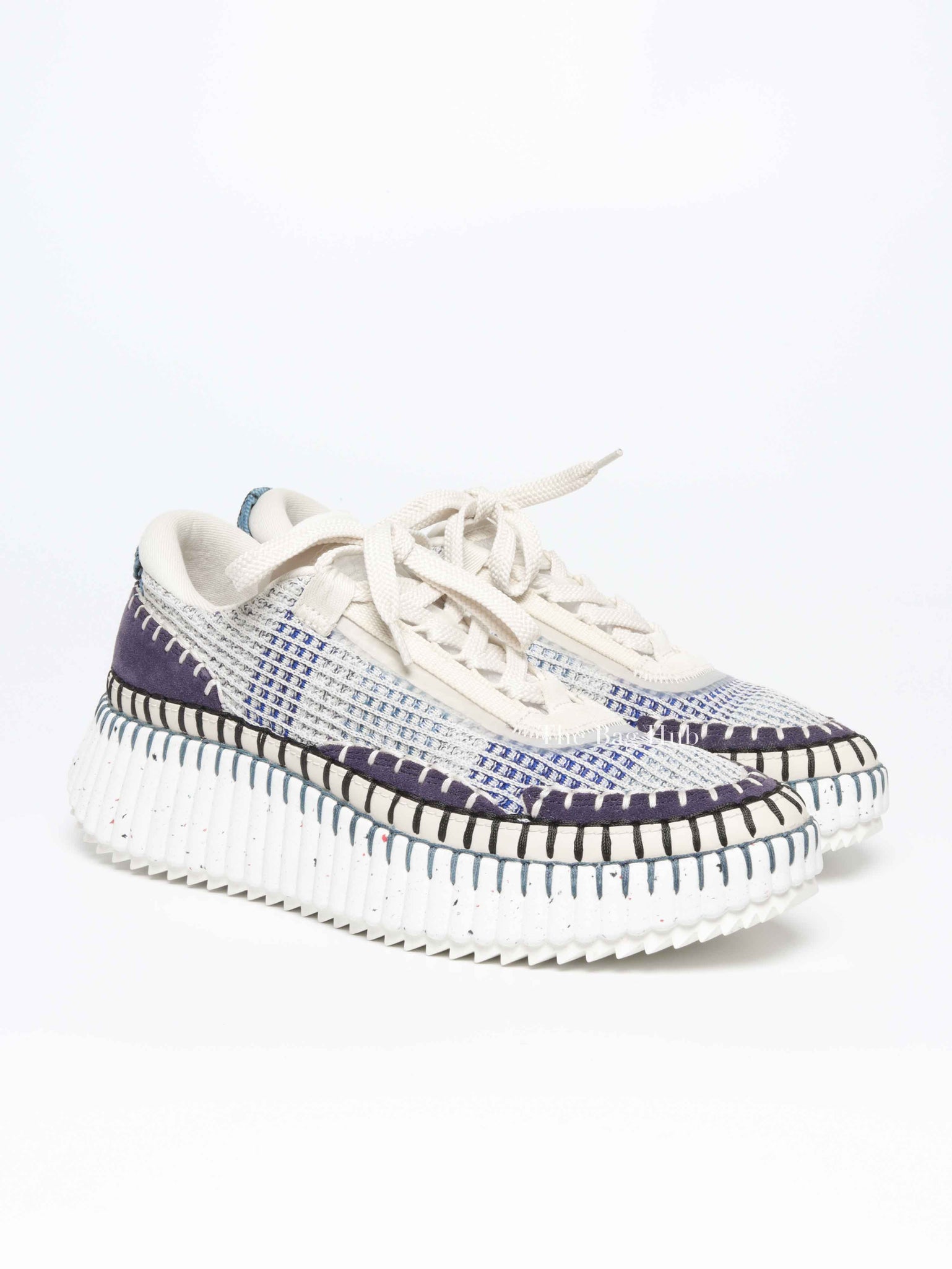 Chloe Cosmic Blue Polyester Nama Sneakers Size 38