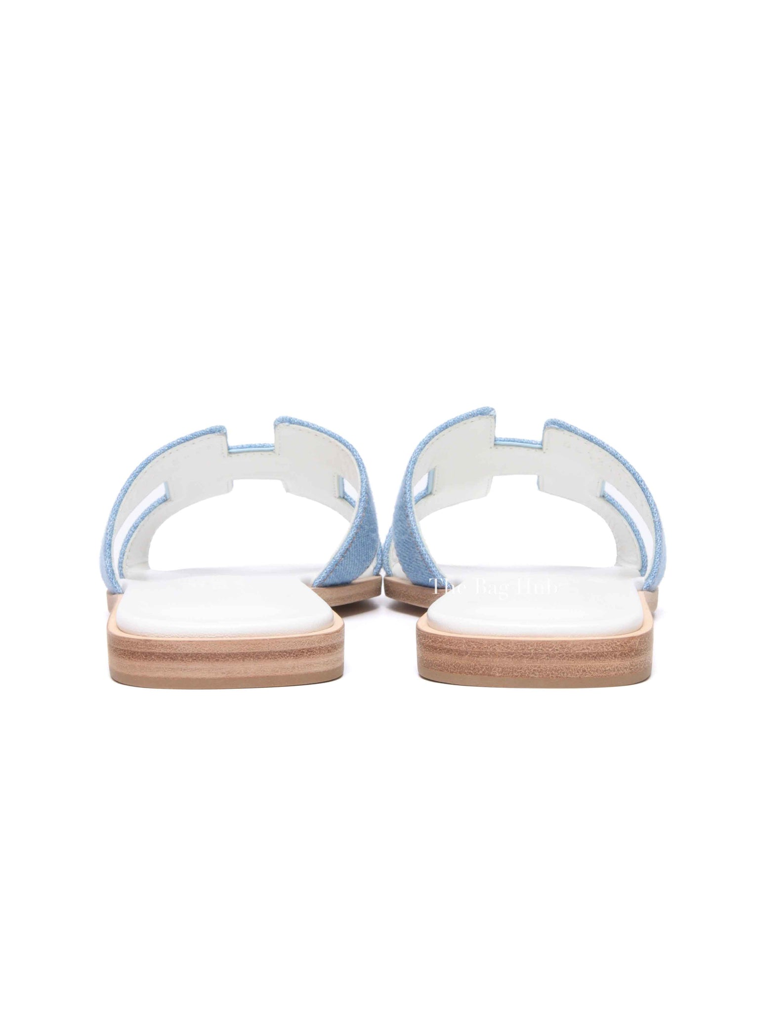 Hermes Bleu Clair Denim/Leather Oran Sandals Size 36