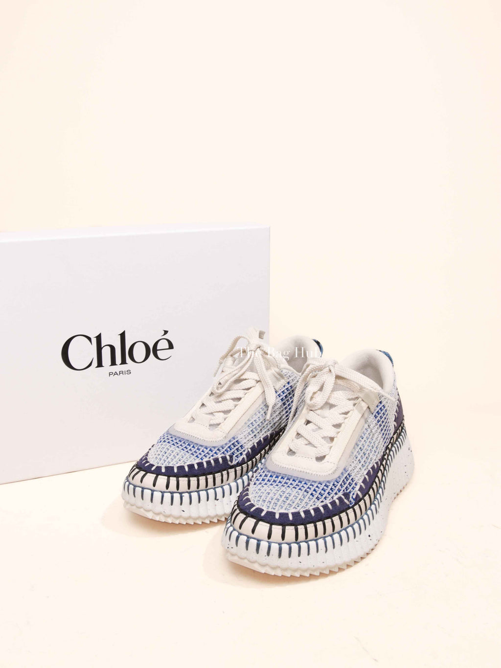 Chloe Cosmic Blue Polyester Nama Sneakers Size 38