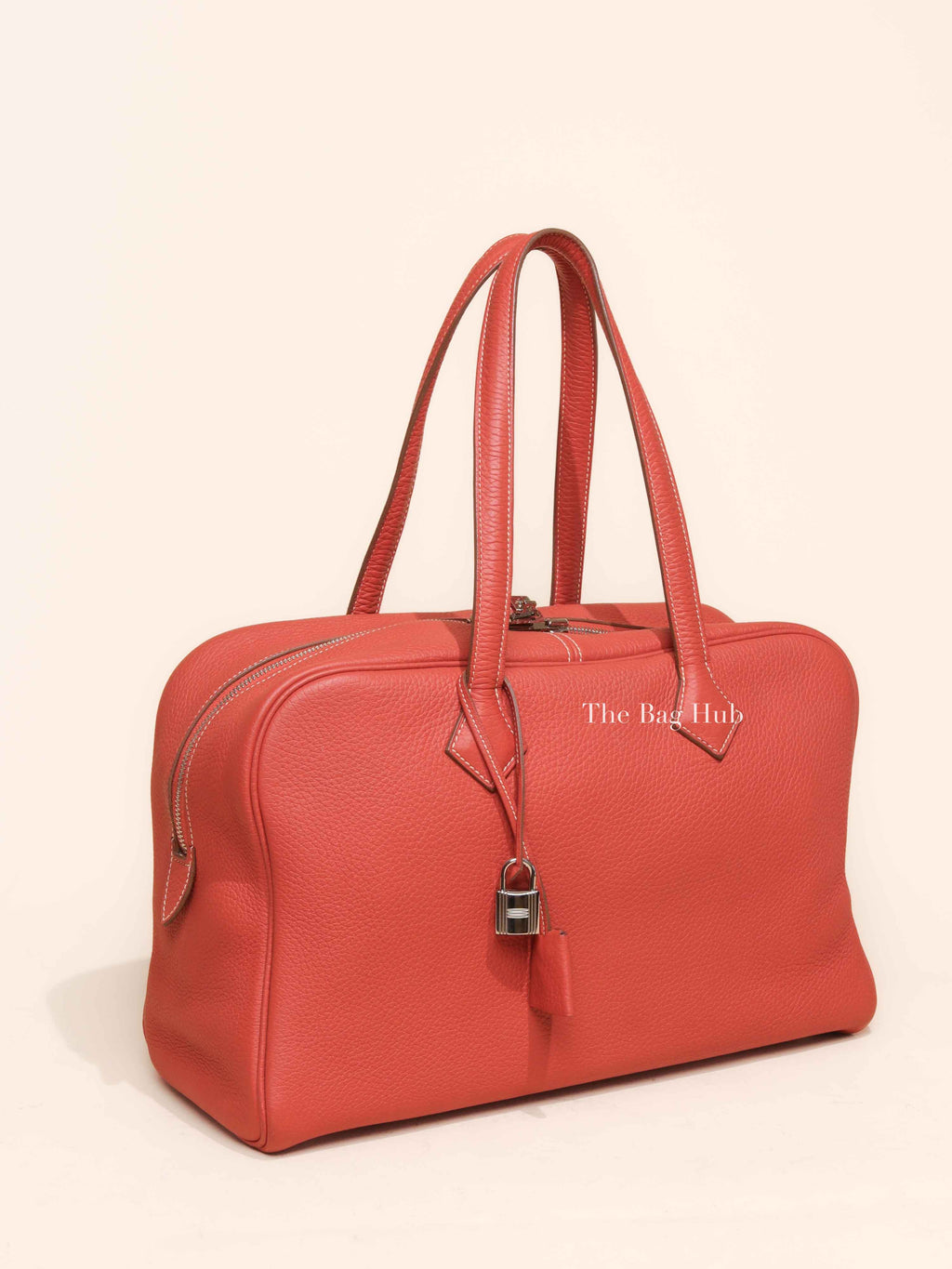 Hermes Sanguine Clemence Victoria II 35 Hand Bag