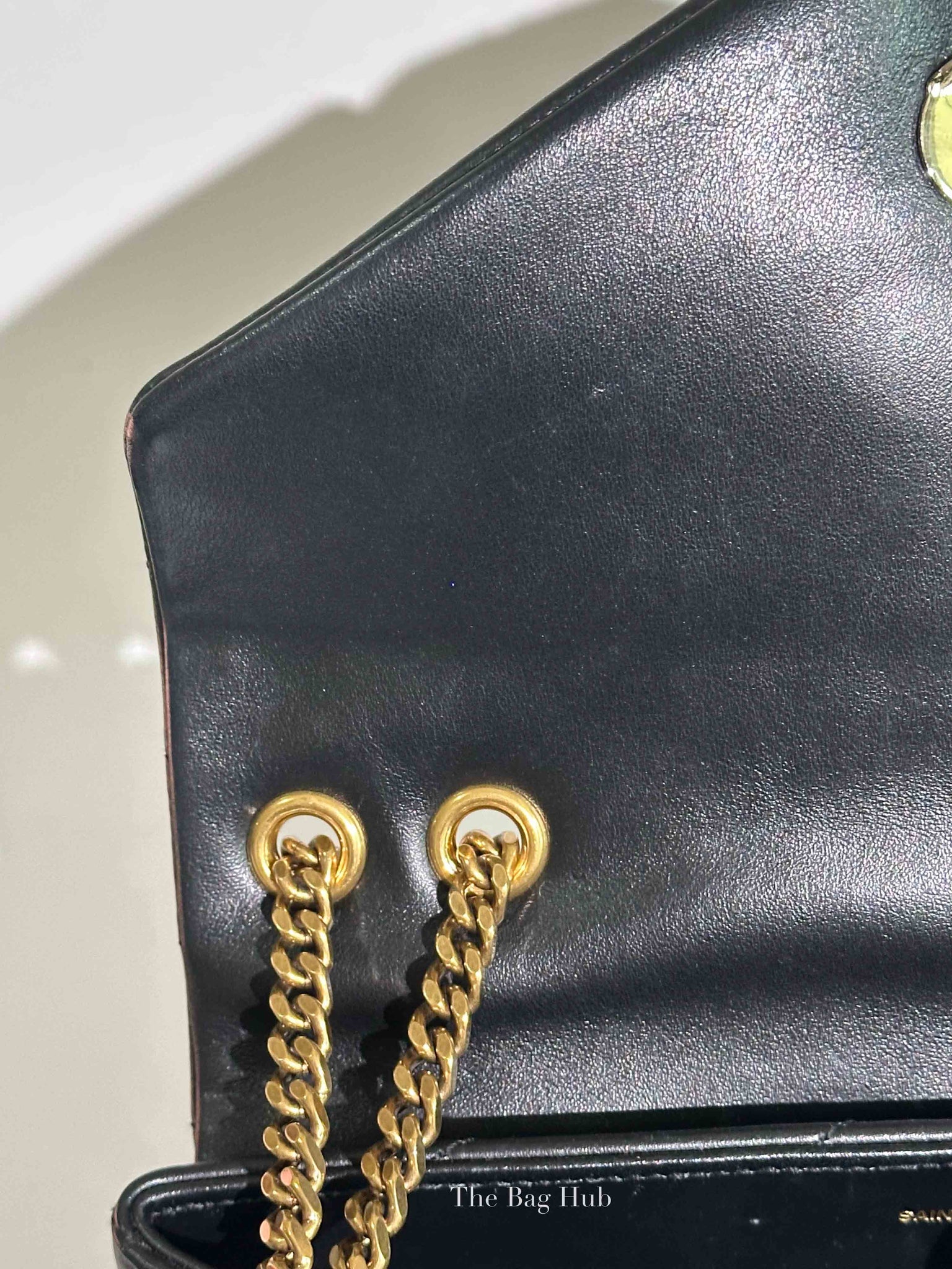 Saint Laurent Black Calfskin Y Quilted Monogram Small Loulou Bag