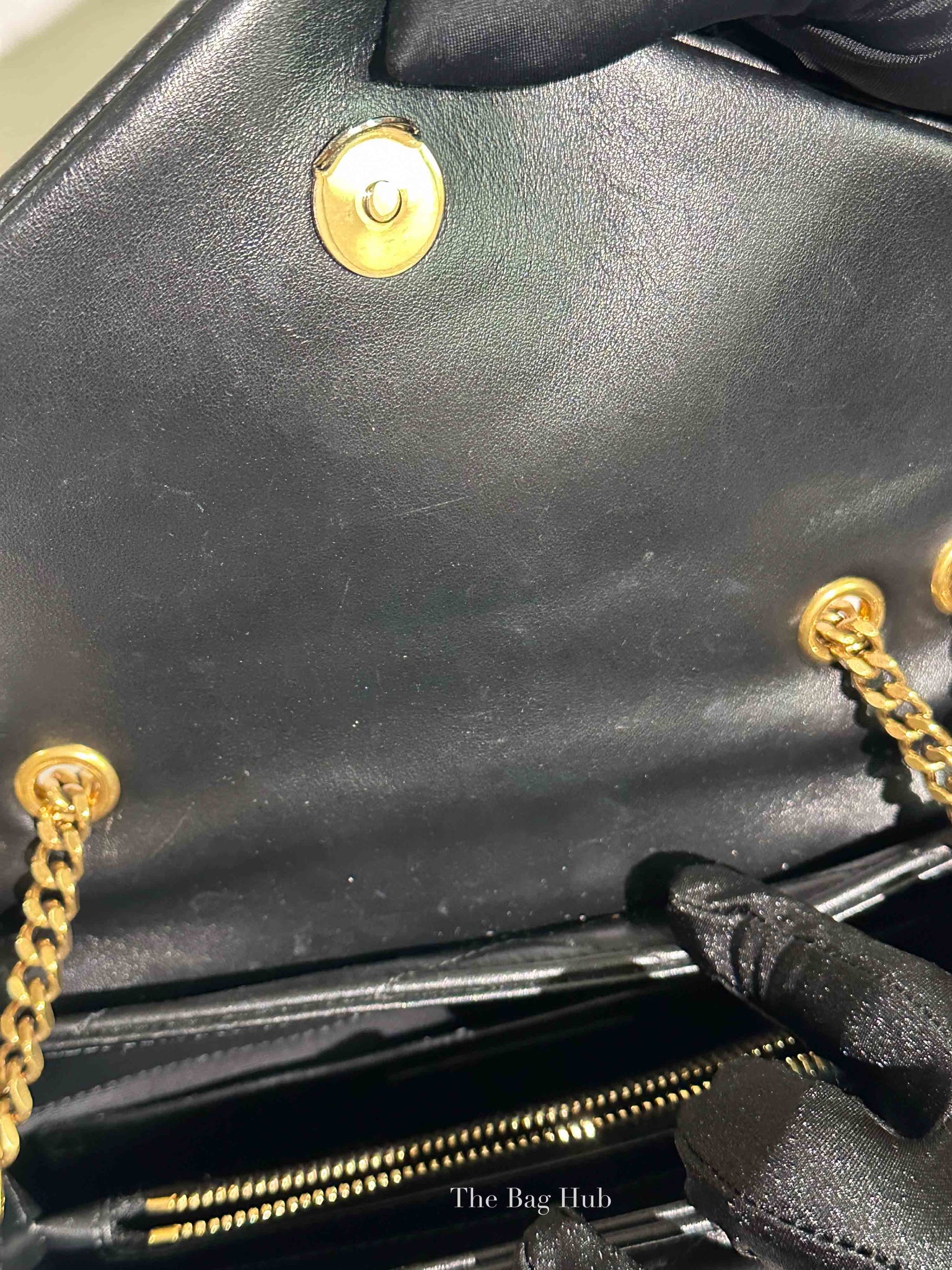 Saint Laurent Black Calfskin Y Quilted Monogram Small Loulou Bag