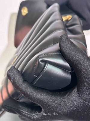 Saint Laurent Black Calfskin Y Quilted Monogram Small Loulou Bag