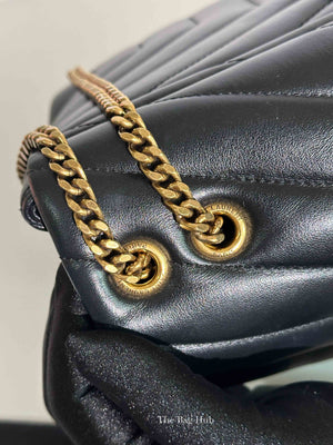 Saint Laurent Black Calfskin Y Quilted Monogram Small Loulou Bag