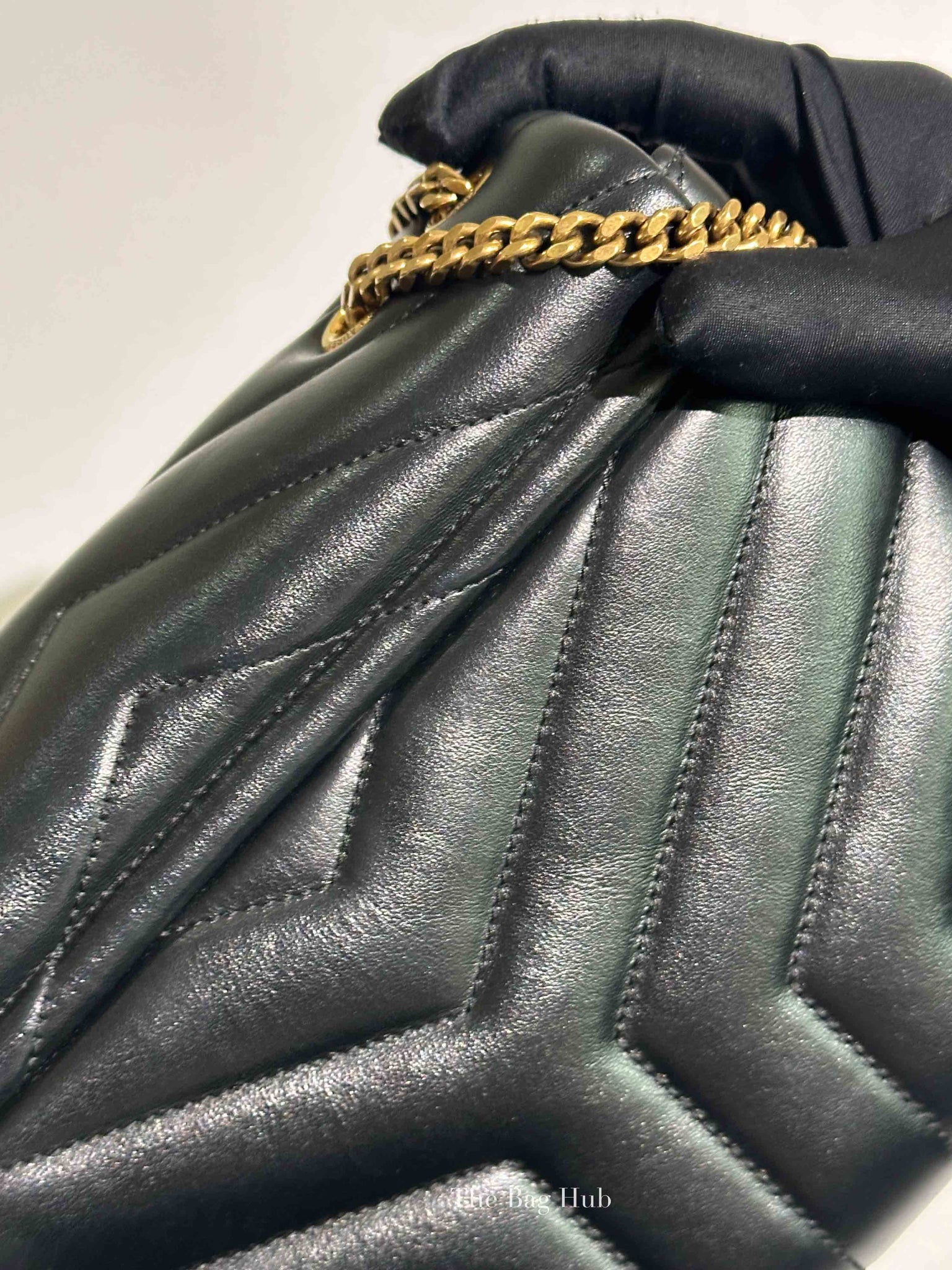 Saint Laurent Black Calfskin Y Quilted Monogram Small Loulou Bag