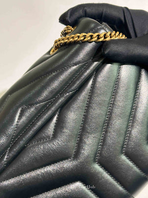 Saint Laurent Black Calfskin Y Quilted Monogram Small Loulou Bag
