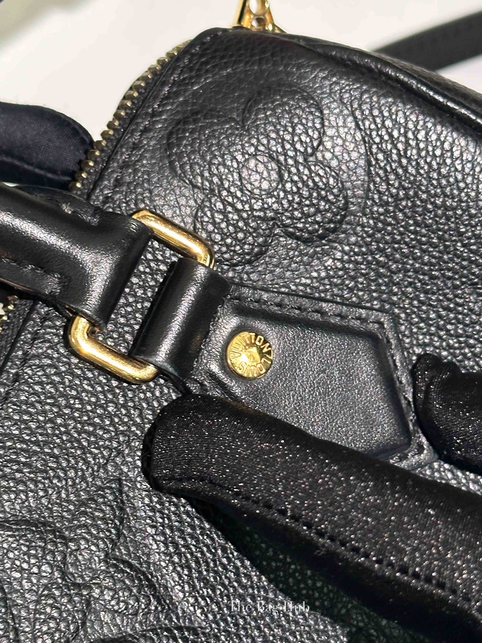 Louis Vuitton Black Monogram Empreinte Leather Speedy Bandouliere 20 Bag