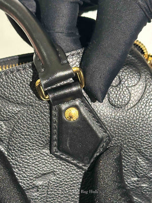 Louis Vuitton Black Monogram Empreinte Leather Speedy Bandouliere 20 Bag