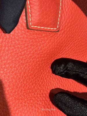 Hermes Sanguine Clemence Victoria II 35 Hand Bag
