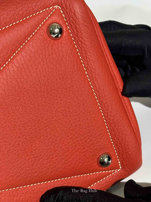 Hermes Sanguine Clemence Victoria II 35 Hand Bag