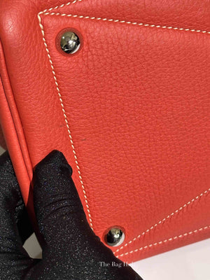 Hermes Sanguine Clemence Victoria II 35 Hand Bag