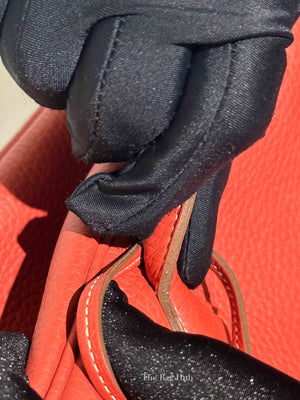 Hermes Sanguine Clemence Victoria II 35 Hand Bag
