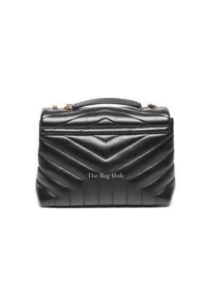 Saint Laurent Black Calfskin Y Quilted Monogram Small Loulou Bag