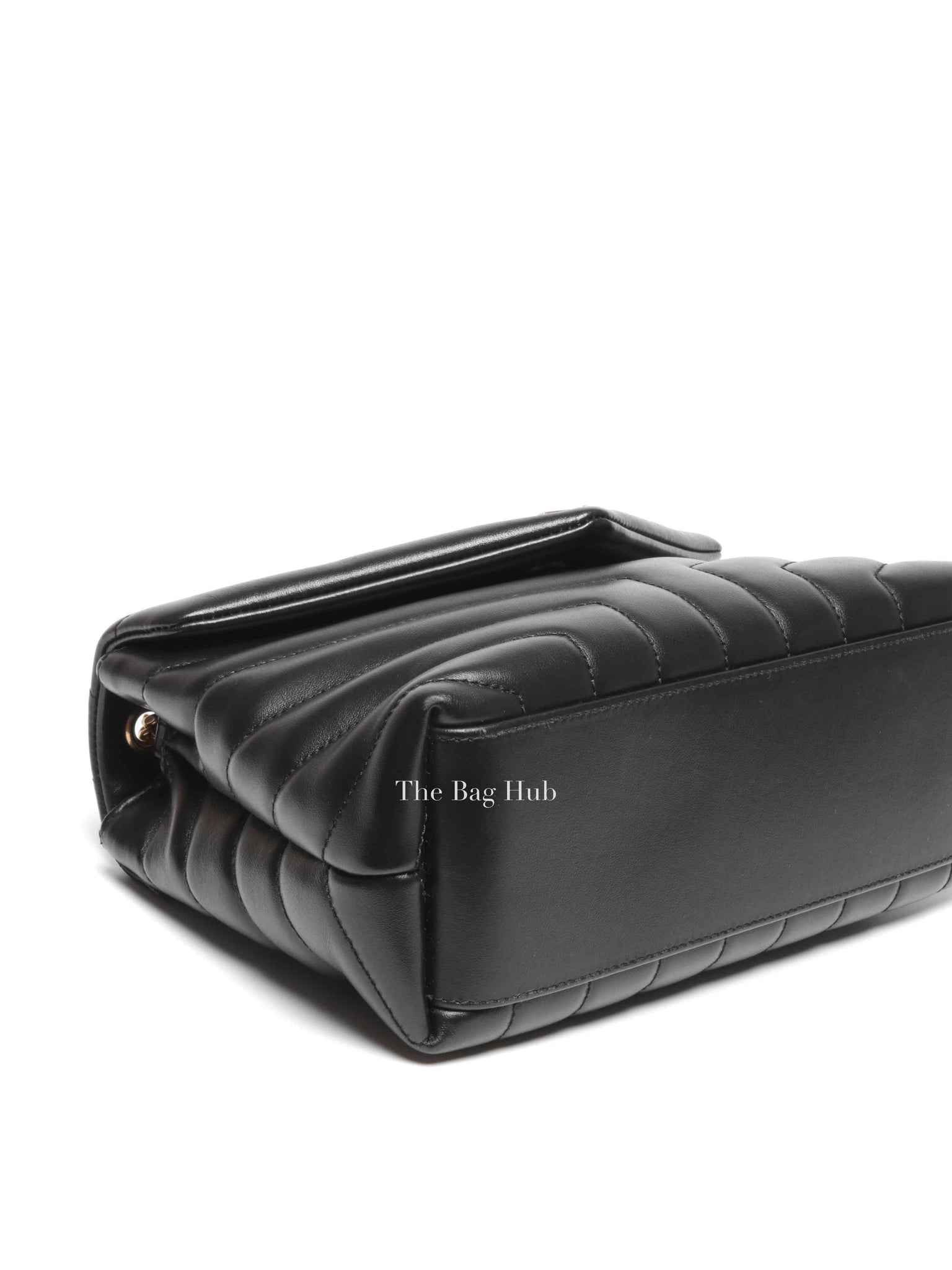 Saint Laurent Black Calfskin Y Quilted Monogram Small Loulou Bag