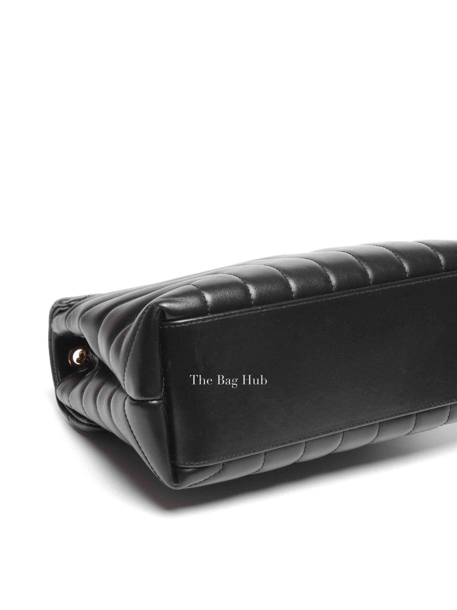 Saint Laurent Black Calfskin Y Quilted Monogram Small Loulou Bag