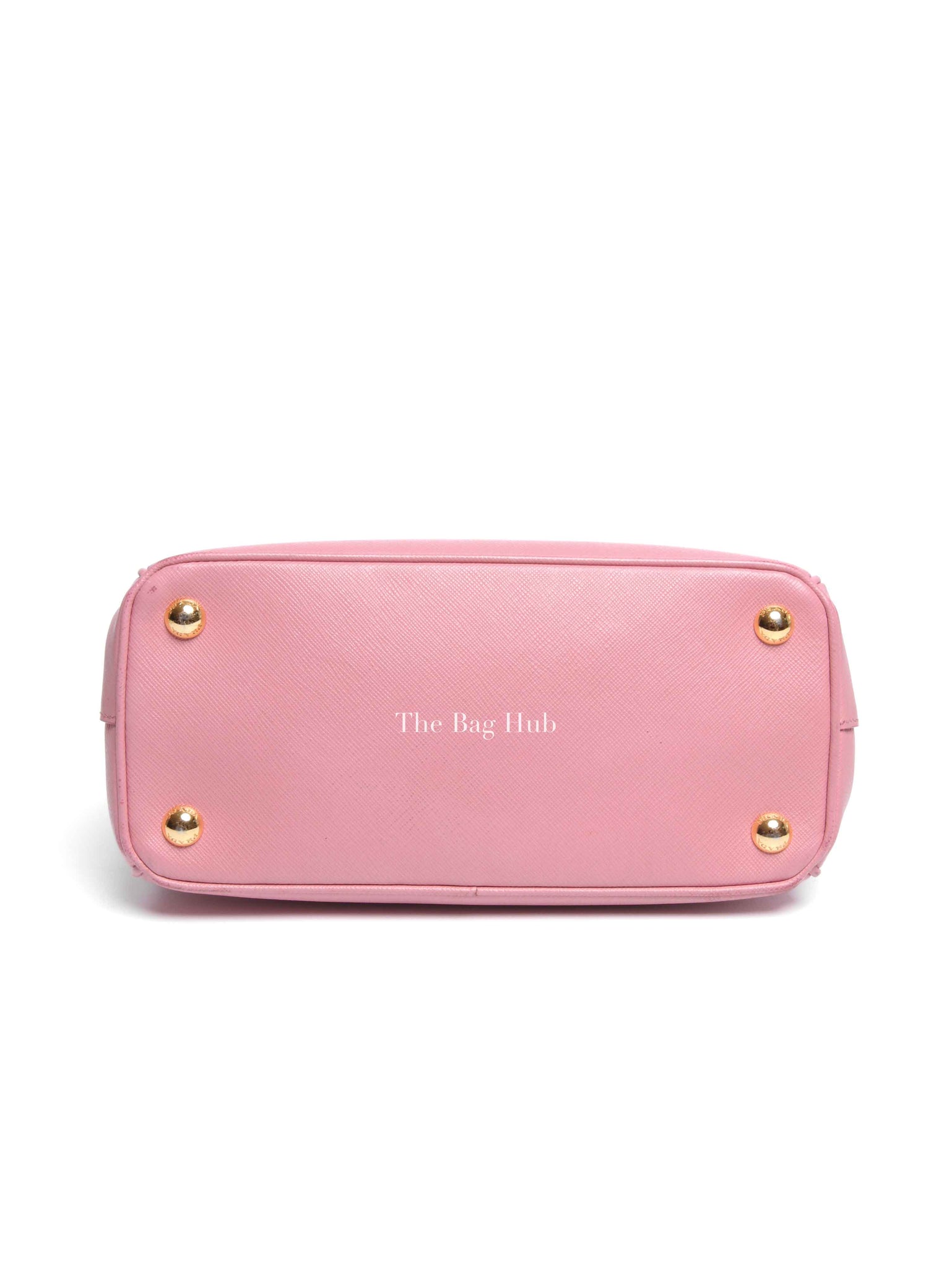 Prada Pink Saffiano Leather Double Zip Galleria Small Tote Bag