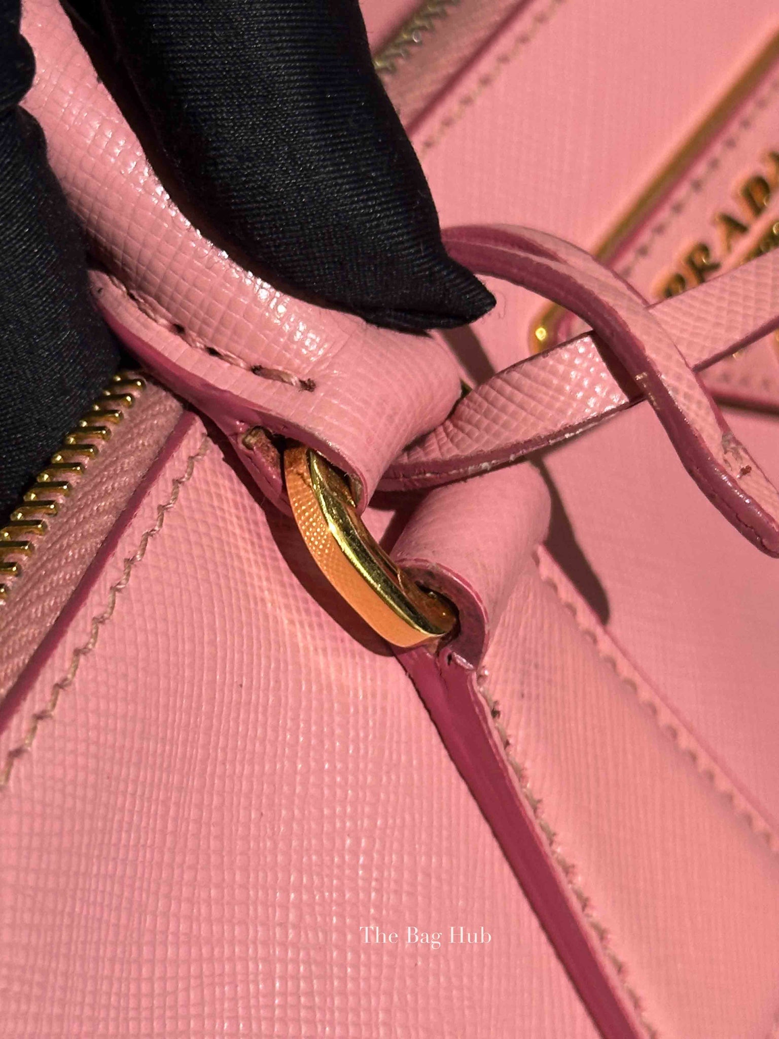 Prada Pink Saffiano Leather Double Zip Galleria Small Tote Bag