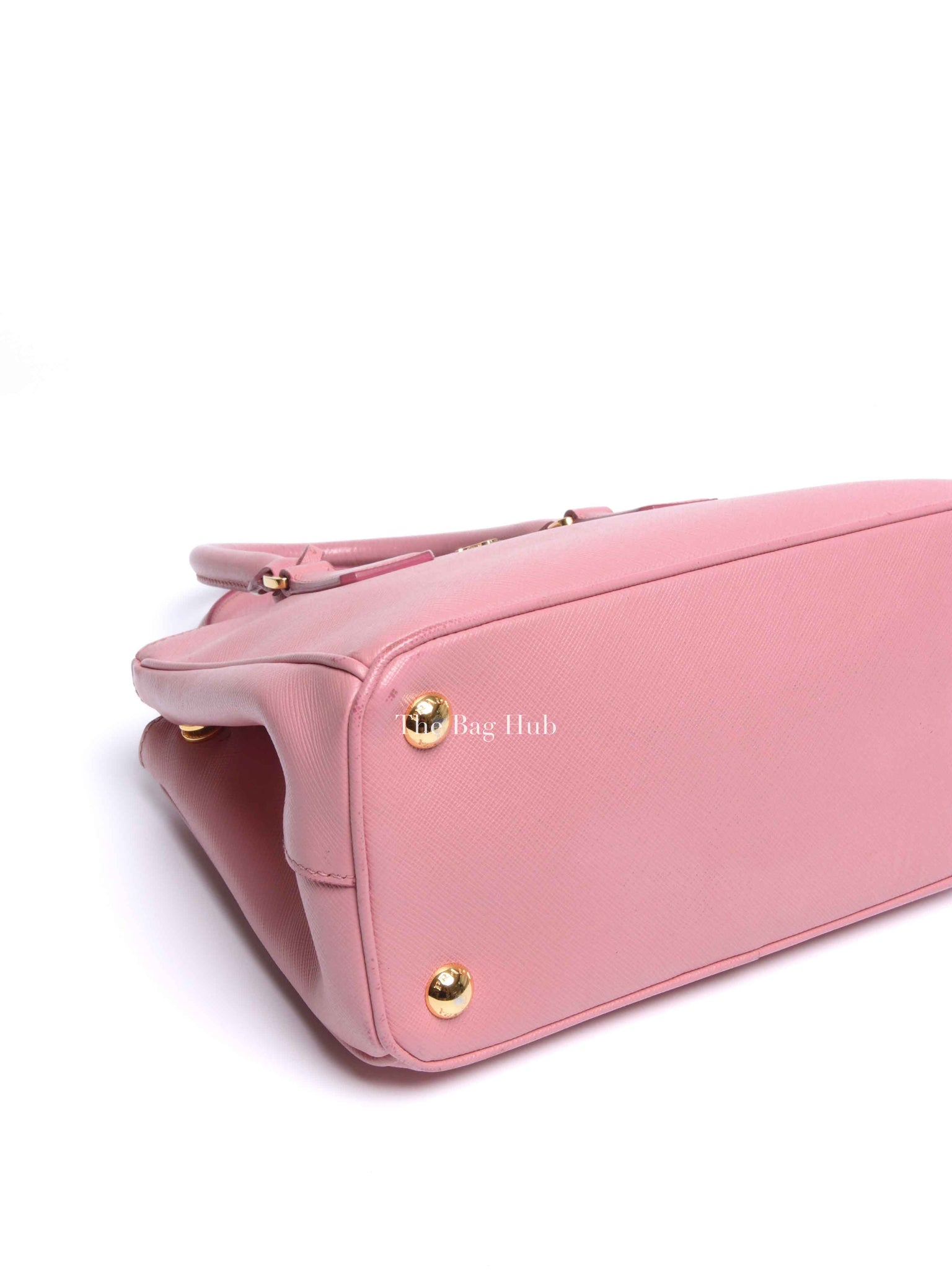 Prada Pink Saffiano Leather Double Zip Galleria Small Tote Bag