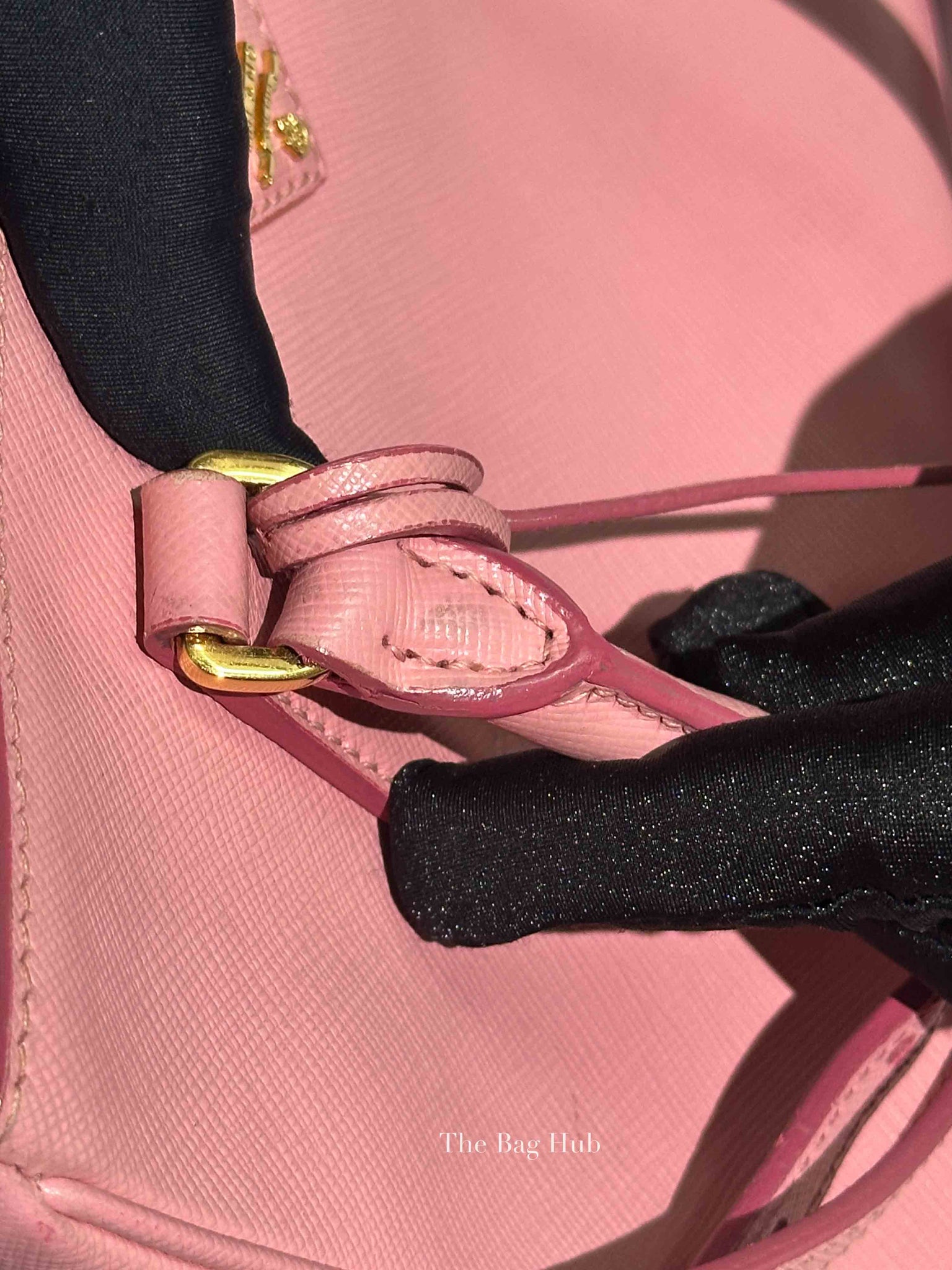 Prada Pink Saffiano Leather Double Zip Galleria Small Tote Bag