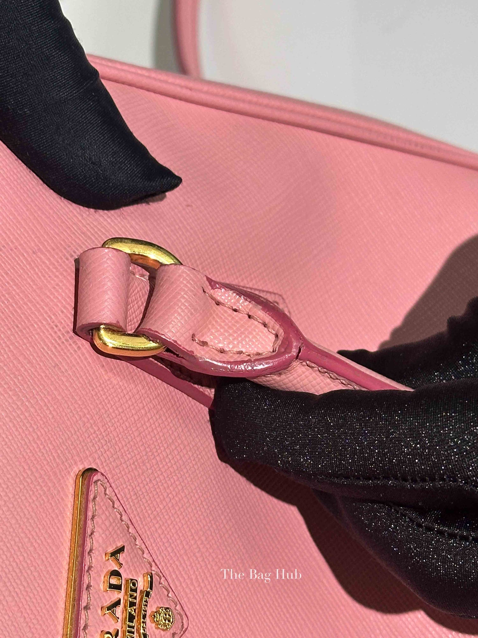Prada Pink Saffiano Leather Double Zip Galleria Small Tote Bag