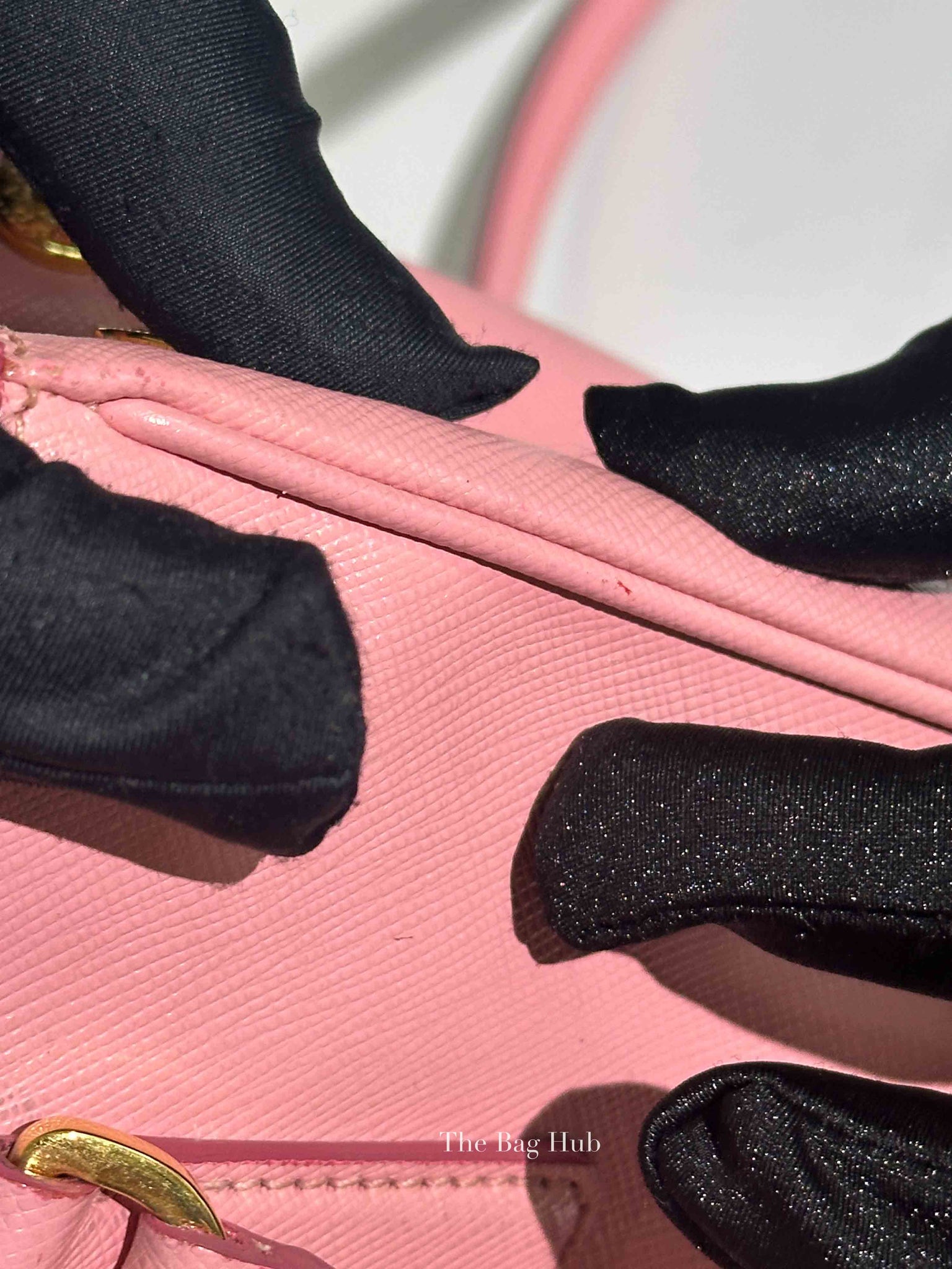 Prada Pink Saffiano Leather Double Zip Galleria Small Tote Bag