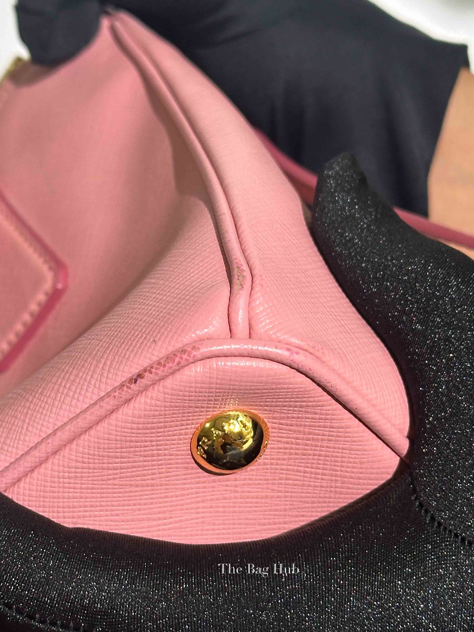Prada Pink Saffiano Leather Double Zip Galleria Small Tote Bag