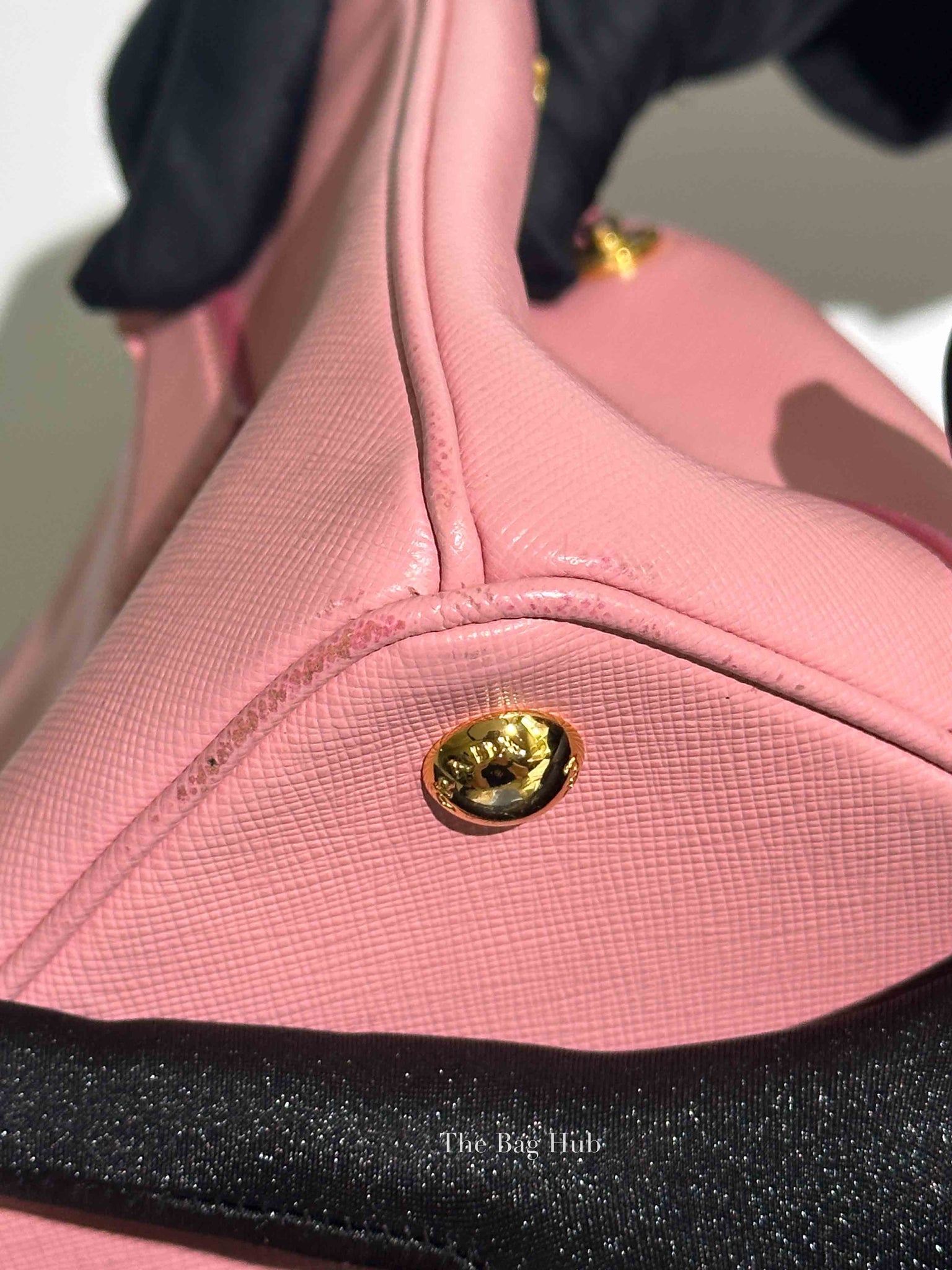 Prada Pink Saffiano Leather Double Zip Galleria Small Tote Bag