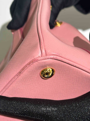 Prada Pink Saffiano Leather Double Zip Galleria Small Tote Bag