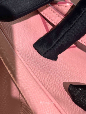 Prada Pink Saffiano Leather Double Zip Galleria Small Tote Bag