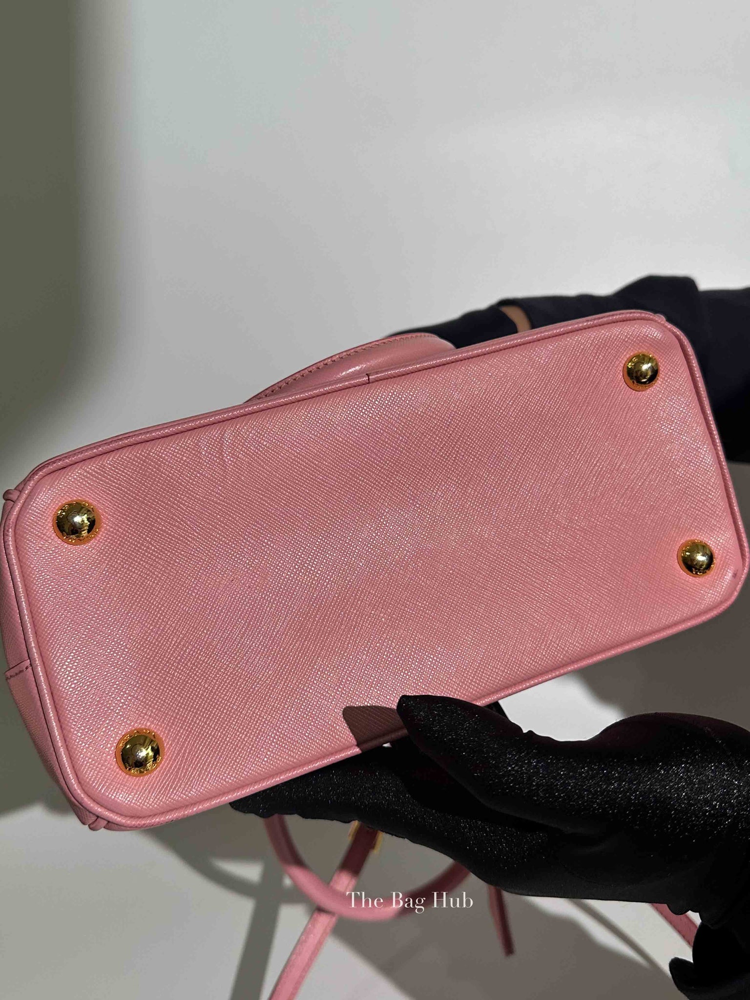 Prada Pink Saffiano Leather Double Zip Galleria Small Tote Bag