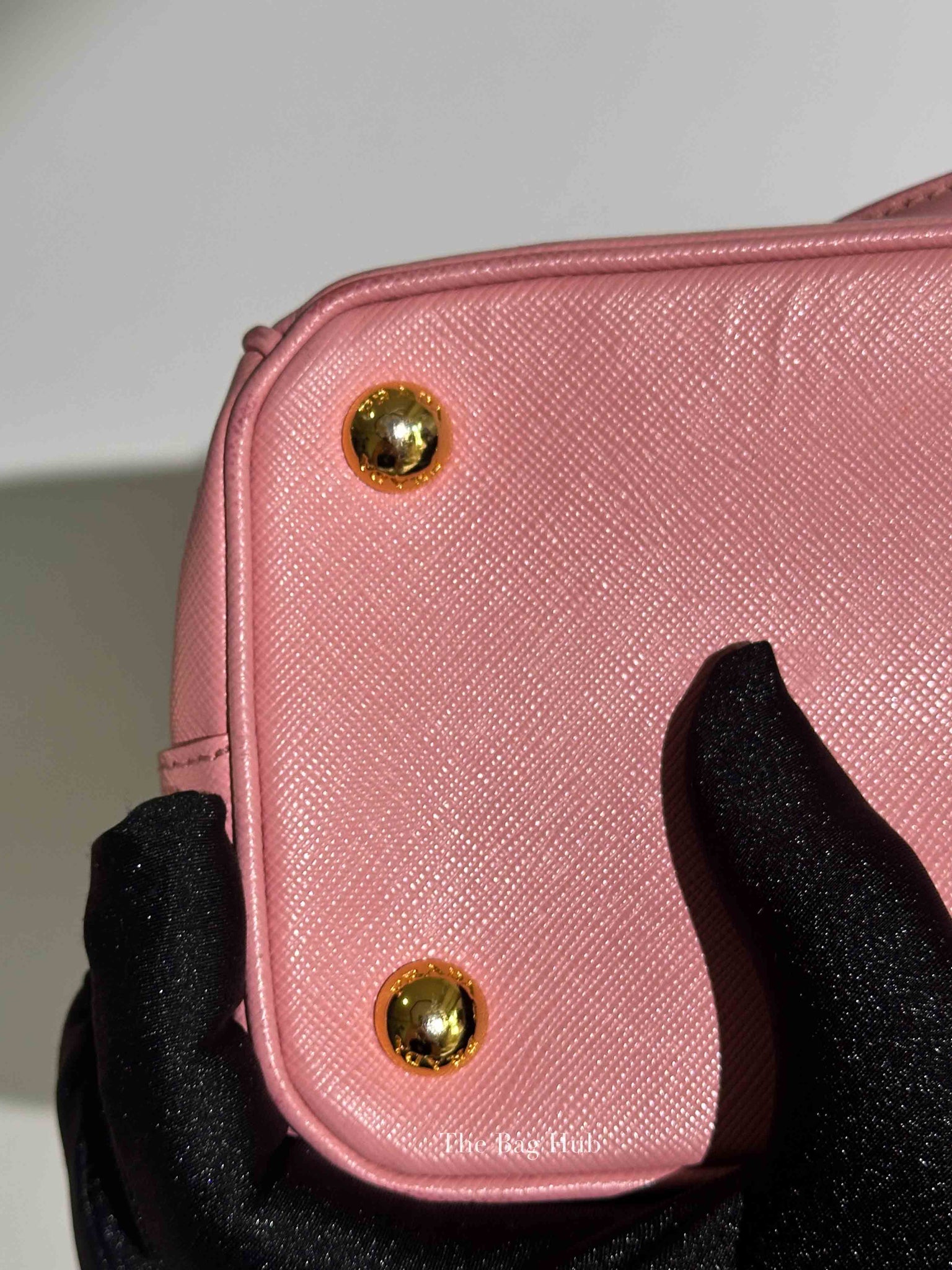 Prada Pink Saffiano Leather Double Zip Galleria Small Tote Bag