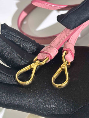 Prada Pink Saffiano Leather Double Zip Galleria Small Tote Bag