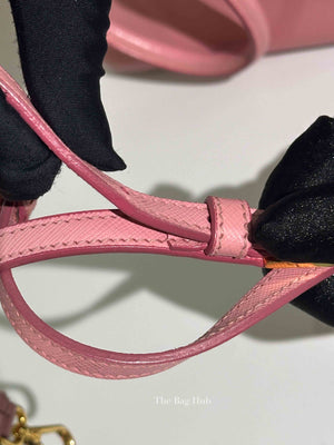 Prada Pink Saffiano Leather Double Zip Galleria Small Tote Bag