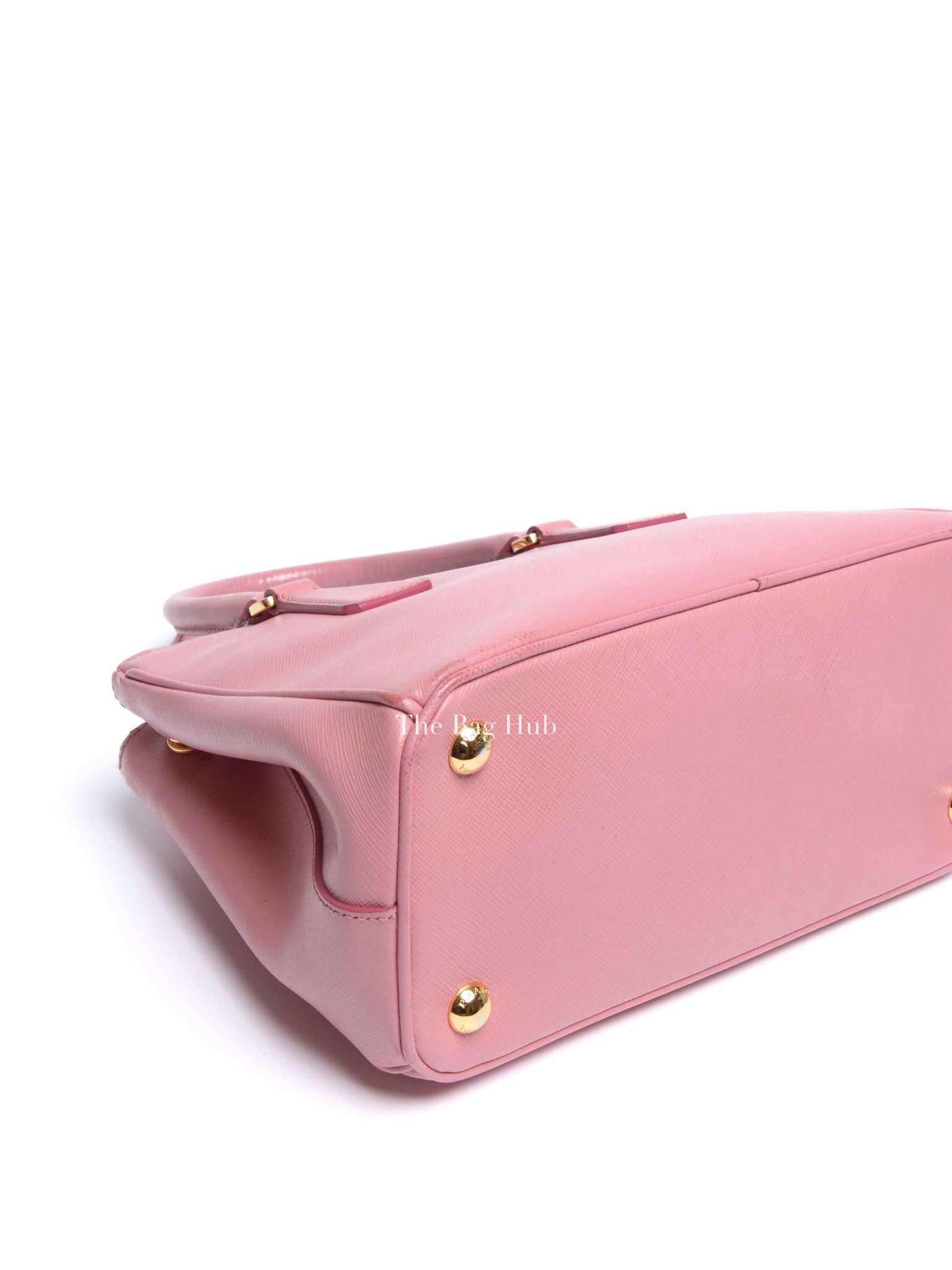 Prada Pink Saffiano Leather Double Zip Galleria Small Tote Bag