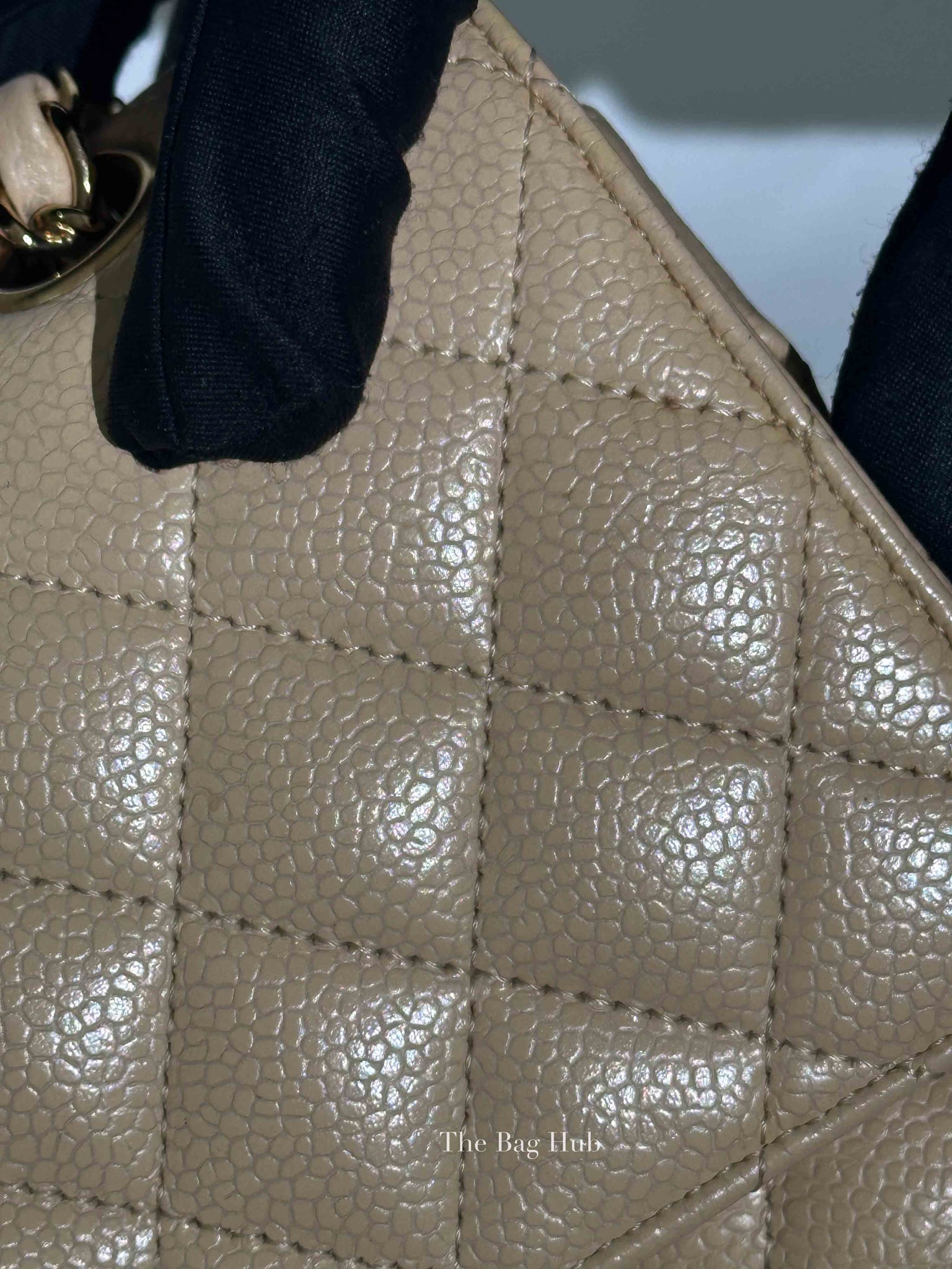 Chanel Beige Caviar Classic Double Flap Medium Bag GHW